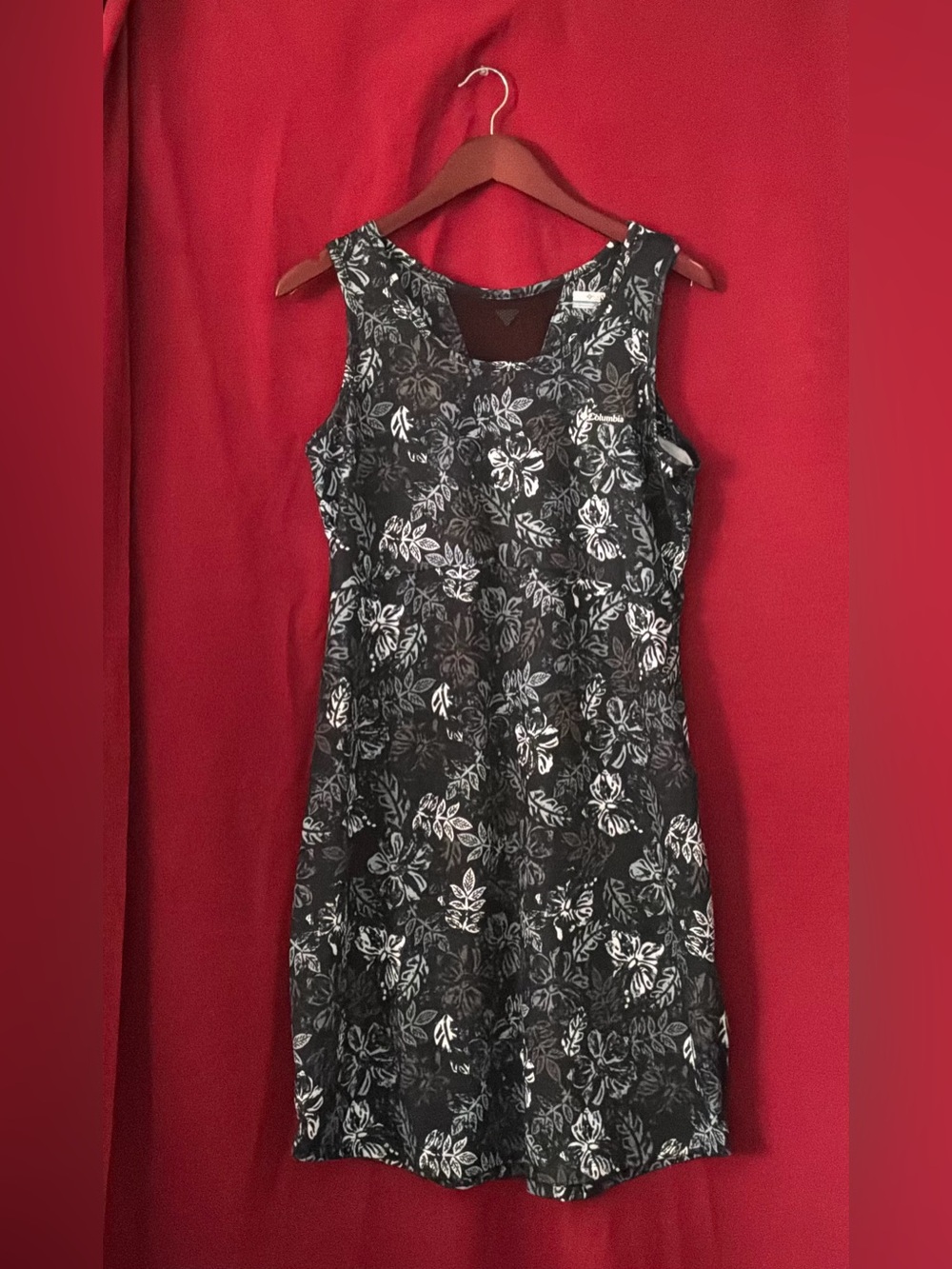 Columbia Black and White Floral Sleeveless Dress
